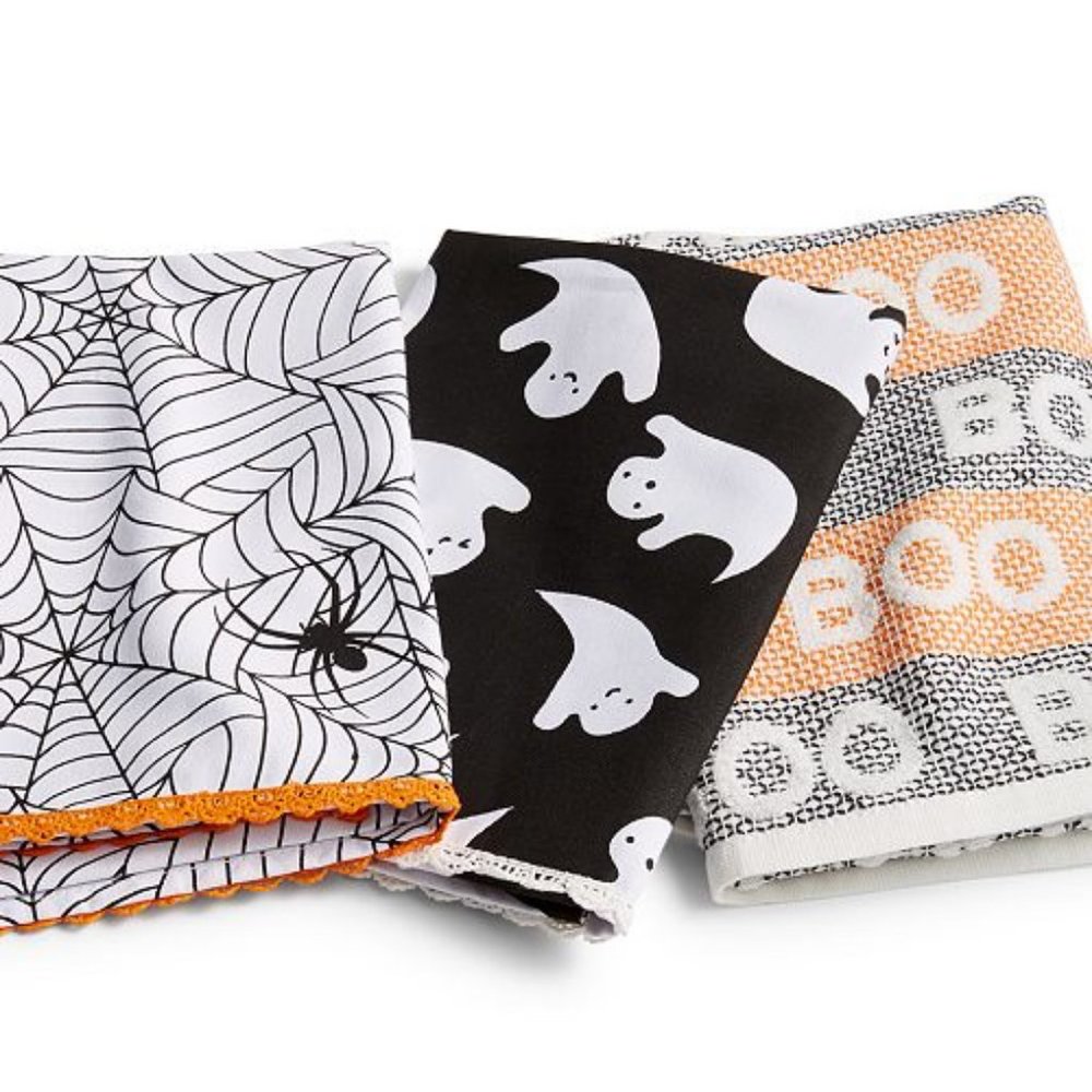 L A S T O N E Halloween Kitchen Towels - Set of 3